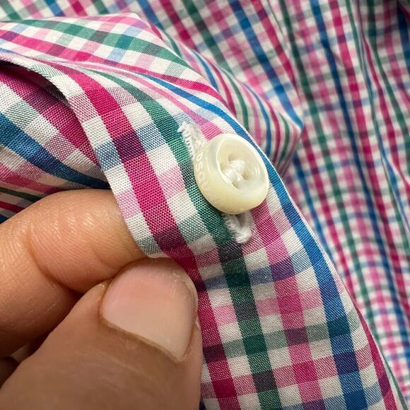 Dsquared2 Button Up Shirt Cotton Plaid Pink Blue Green Men’s Size 48 - Picture 9 of 9